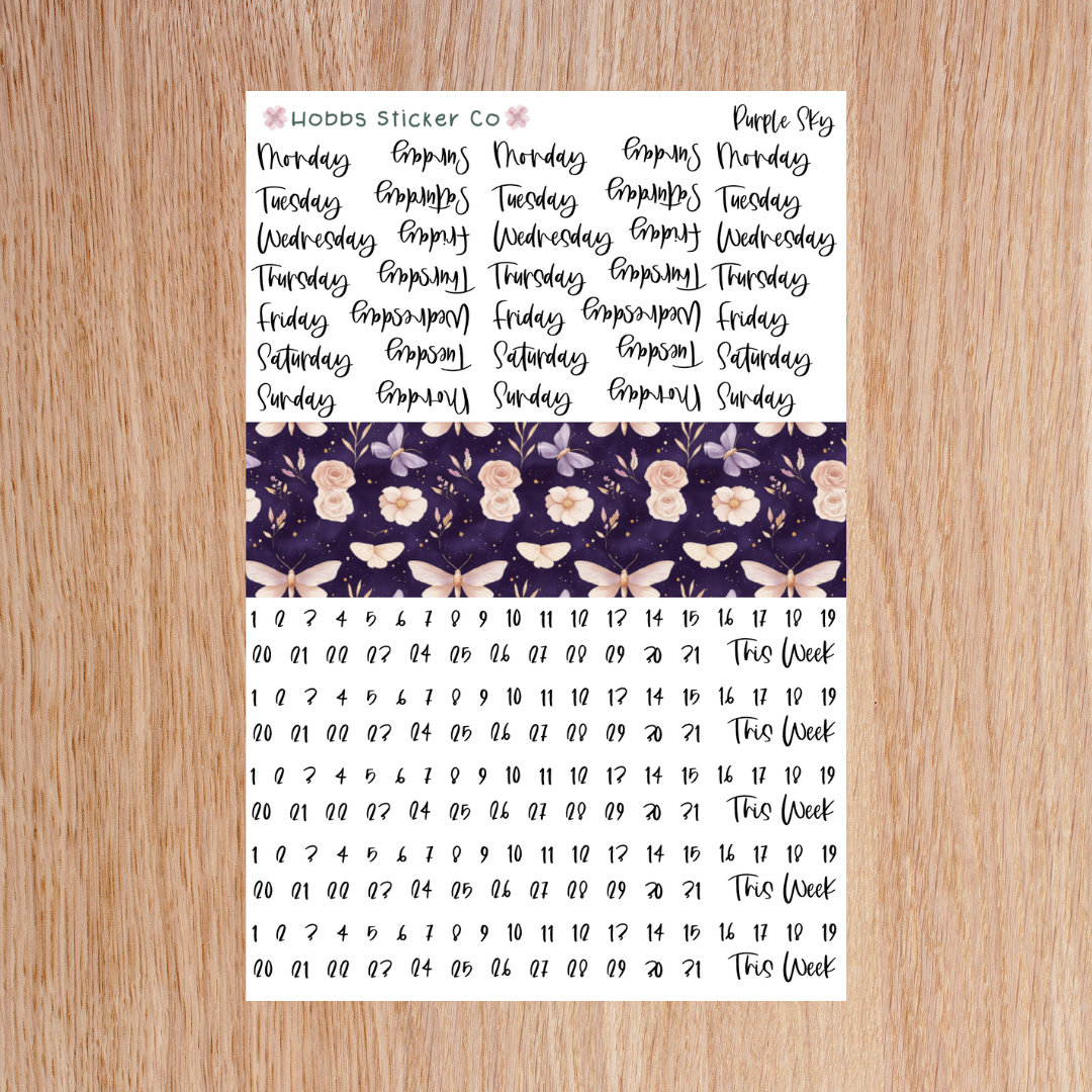 Purple Sky Days and Numbers Scripts Regular