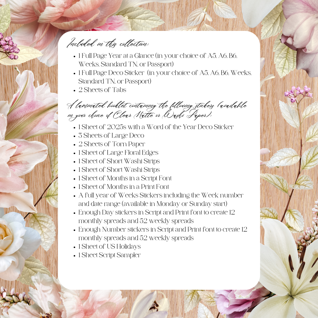 Nothing But Flowers Planner Setup Collection Junior