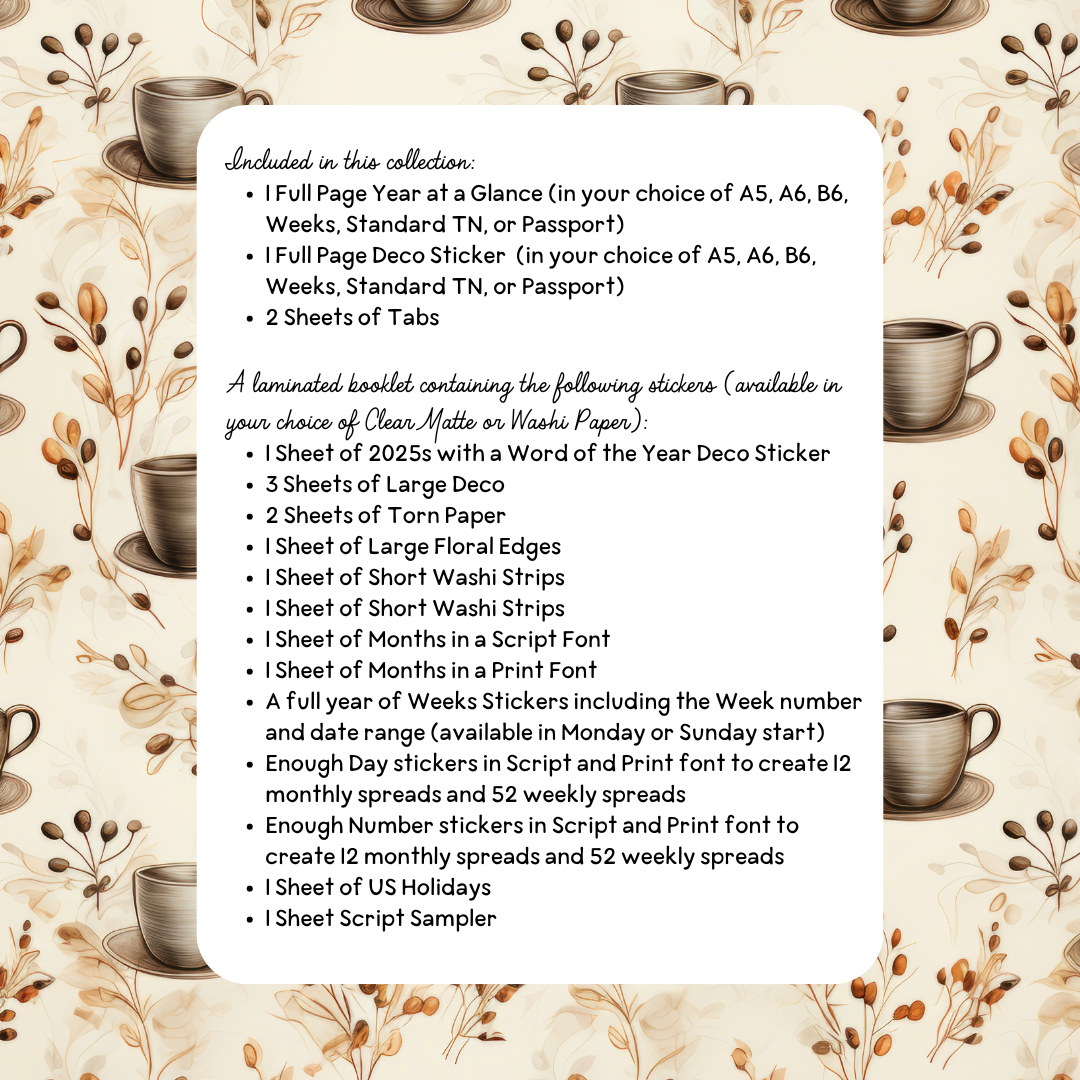 Coffee Time Planner Setup Collection Unbound Junior