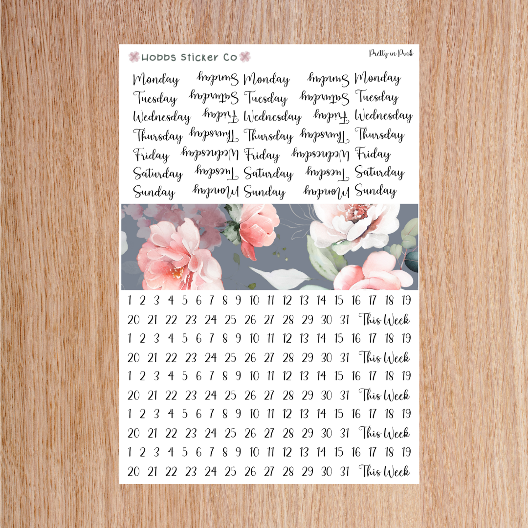 Pretty in Pink Days and Numbers Scripts Regular