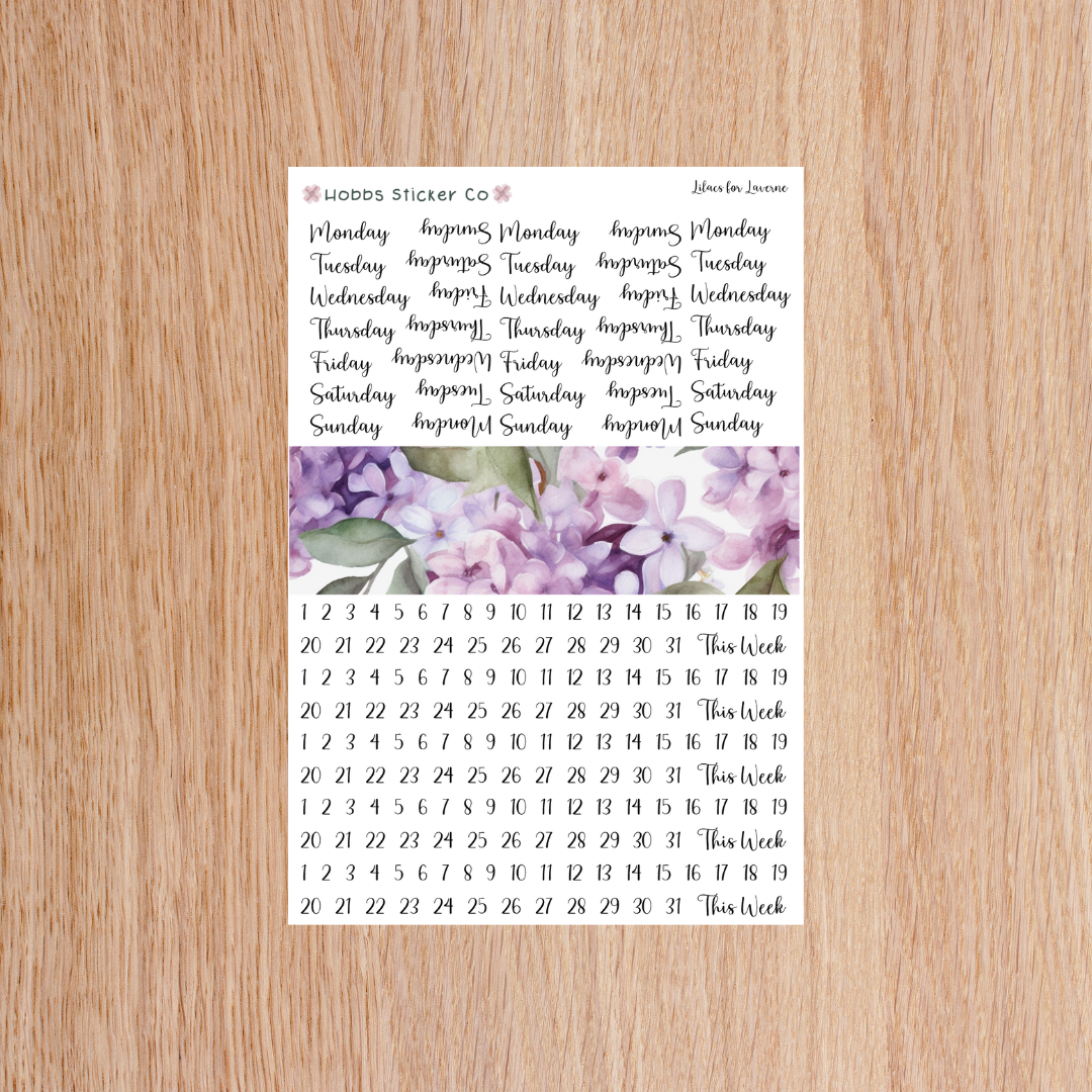 Lilacs for Laverne Days and Numbers Scripts Junior