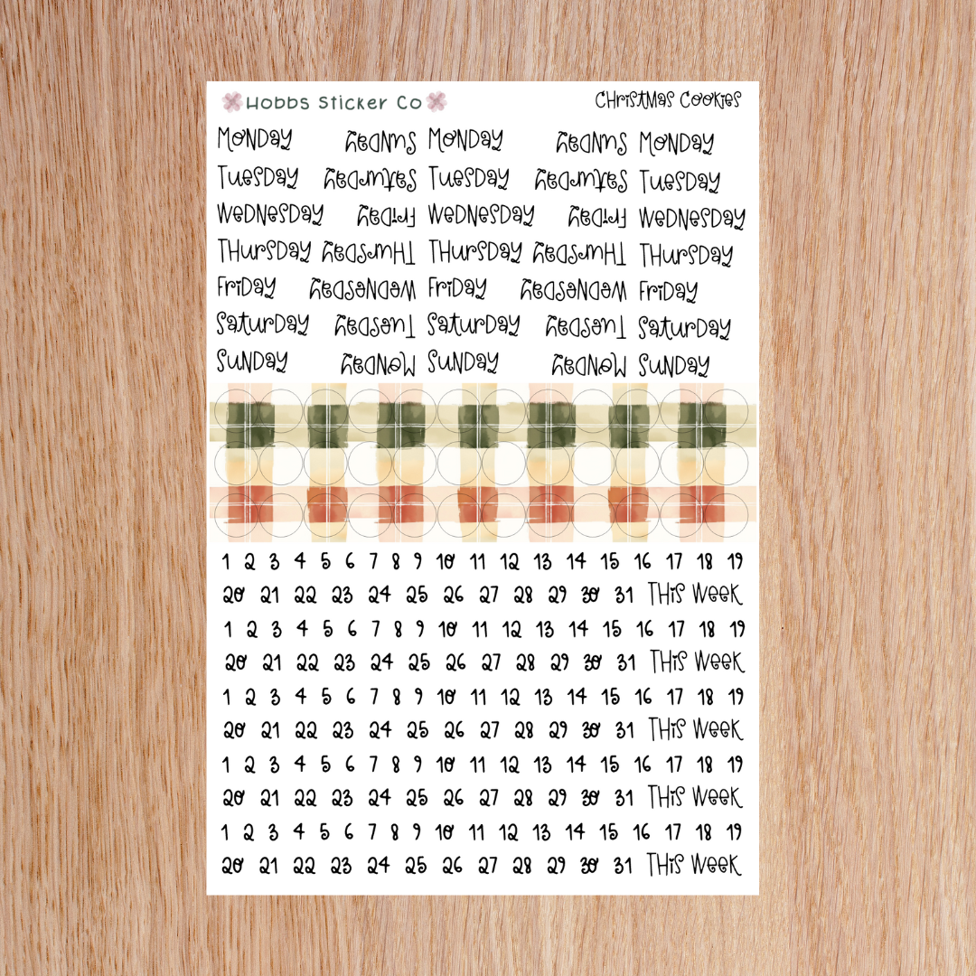 Christmas Cookies Days and Numbers Scripts Junior