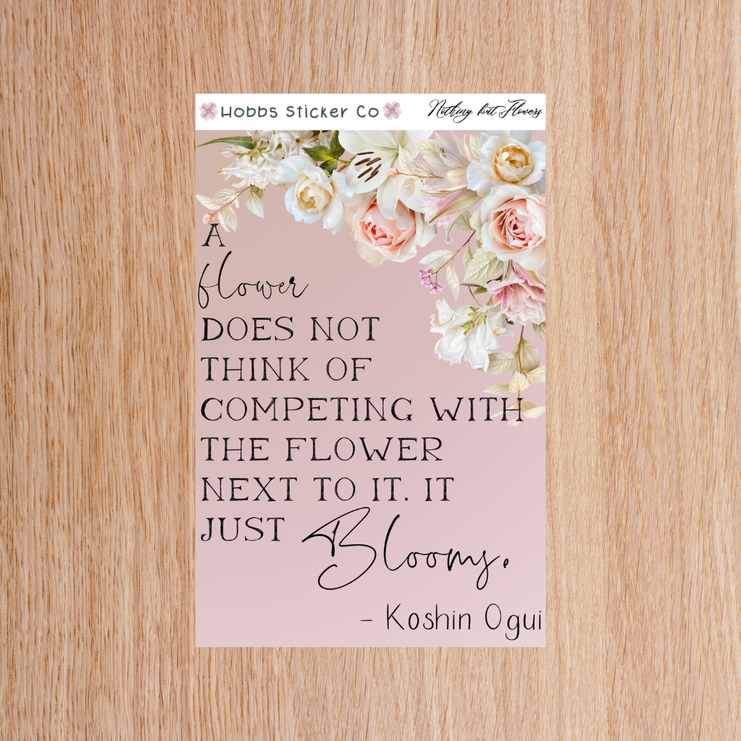 Nothing But Flowers Full Page Deco Sticker A5
