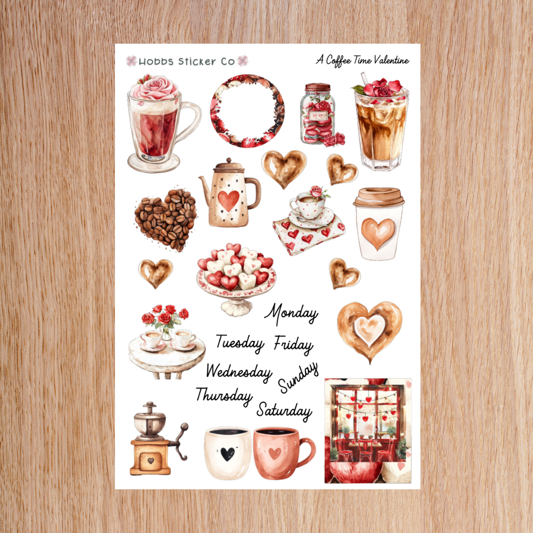 Coffee Time Valentine Journaling Kit Page 1 Junior