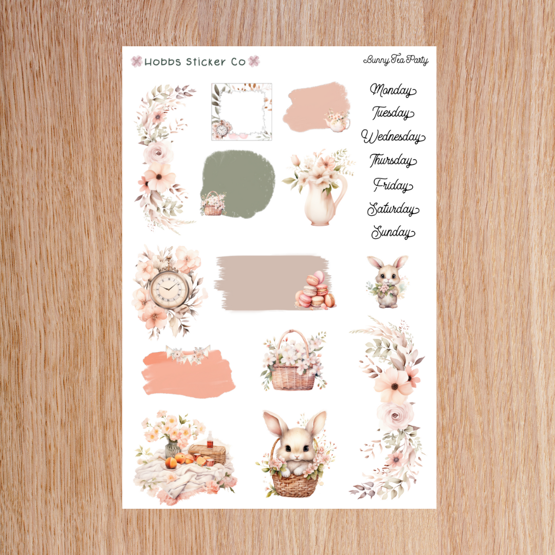 Bunny Tea Party Journaling Kit Page 1 Regular