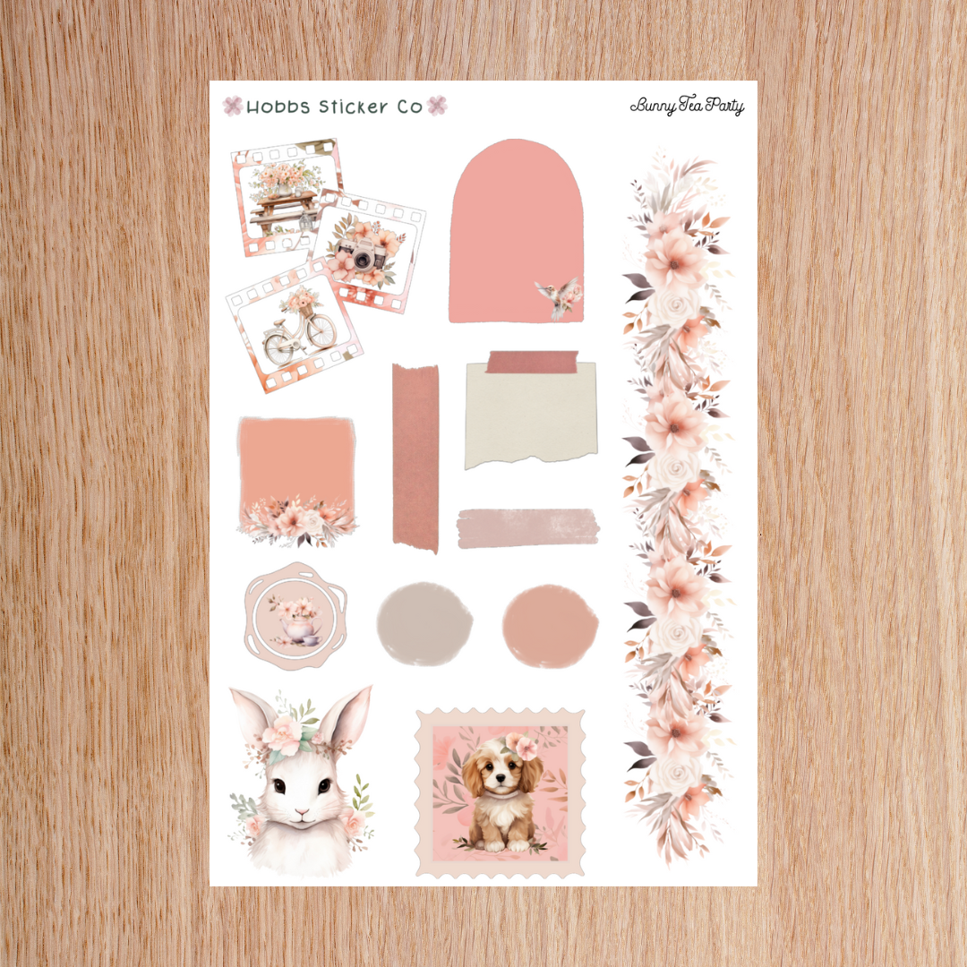 Bunny Tea Party Journaling Kit Page 2 Regular