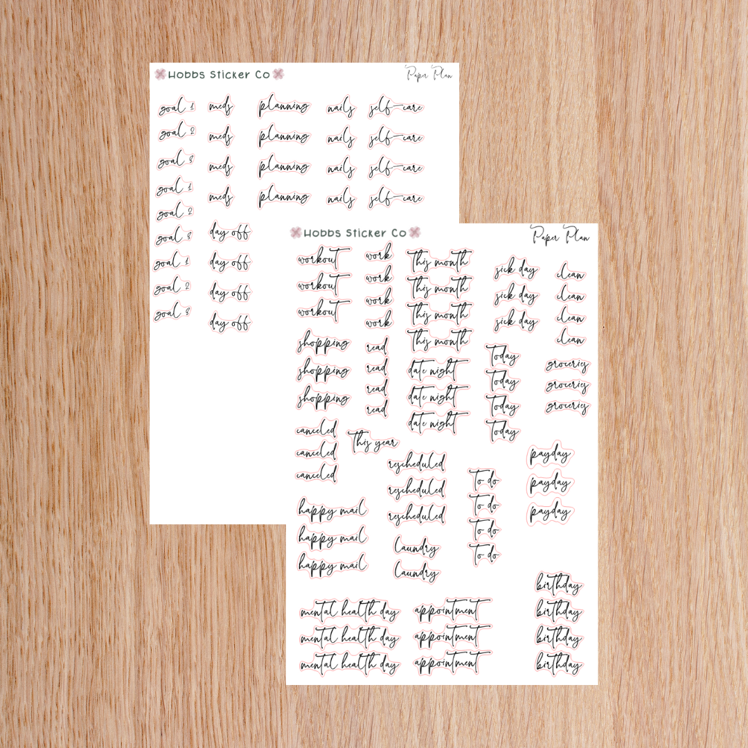 Paper Plan Planner Setup Collection Unbound Regular