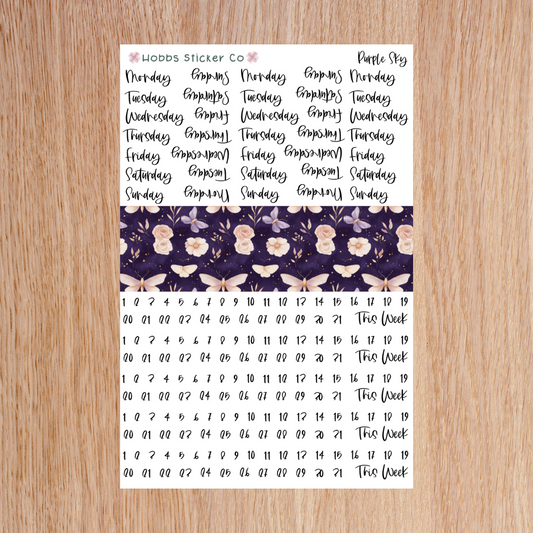 Purple Sky Days and Numbers Scripts Regular