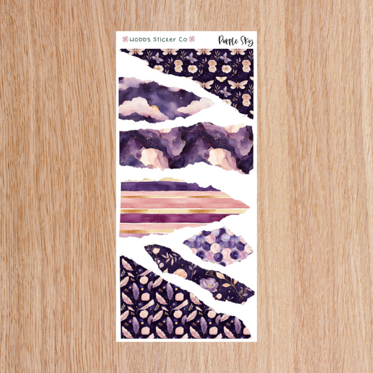 Purple Sky Torn Paper Regular