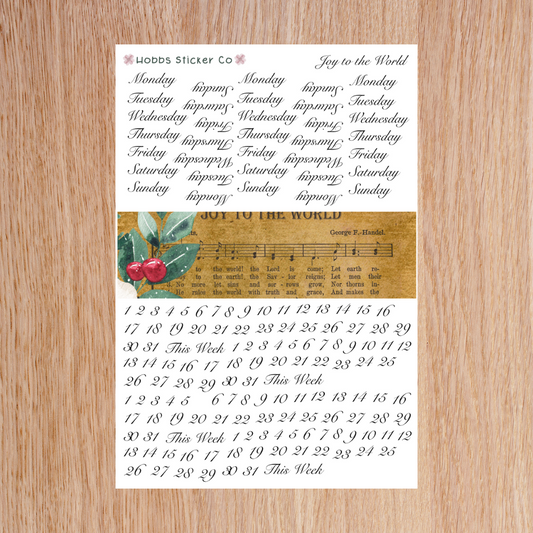 Joy to the World Days and Numbers Scripts Regular