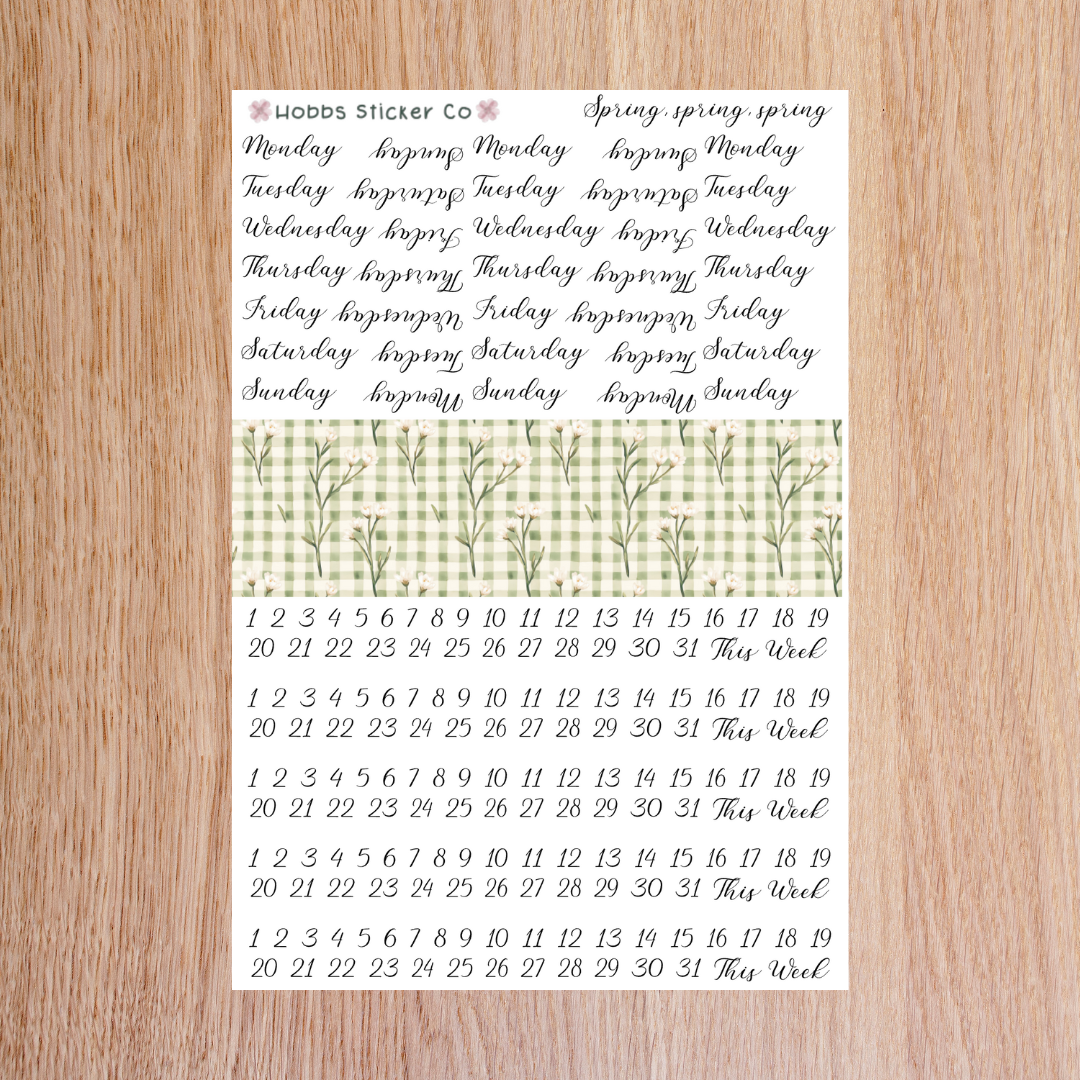 Spring Number Stickers Spring Spring Spring Days and Numbers Scripts Junior – Hobbs Sticker Co