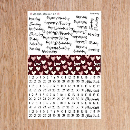 Love Story Days and Numbers Scripts Regular
