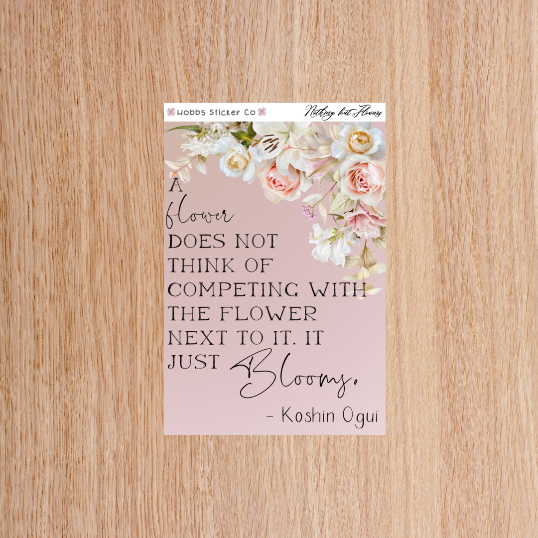 Nothing But Flowers Full Page Deco  Sticker B6