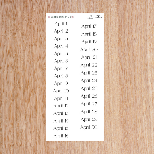 Les Fleurs Days of the Month Junior