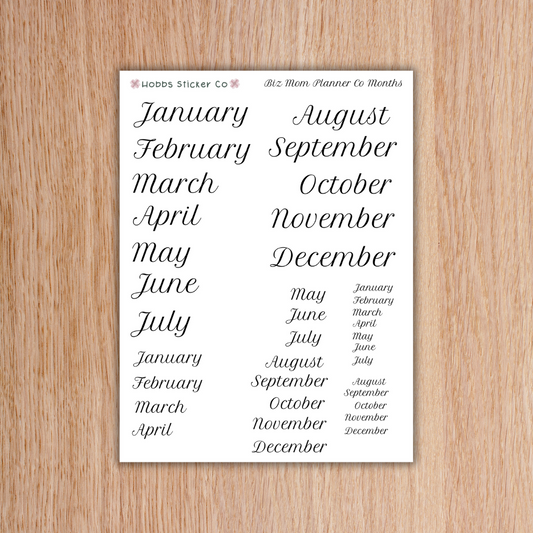 Biz Mom Planner Co Months