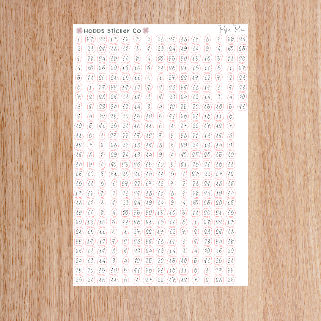 Script Number 7227 Vector Paper Plan Script Numbers Regular – Hobbs Sticker Co