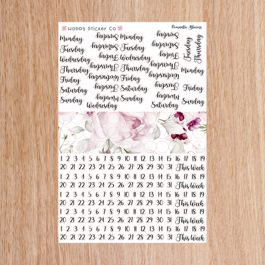 Romantic Blooms Days and Numbers Scripts Regular