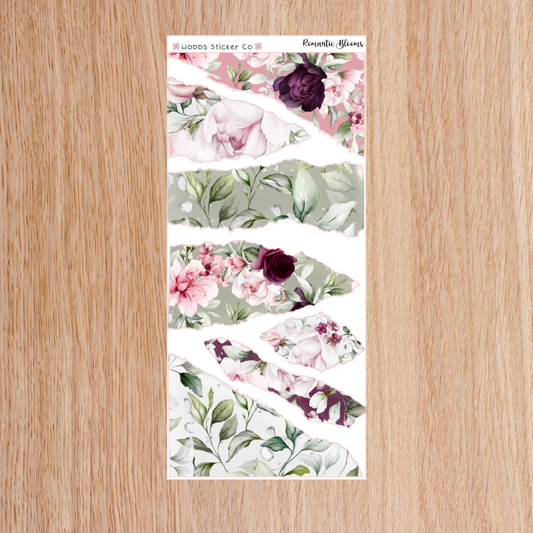 Romantic Blooms Torn Paper Regular