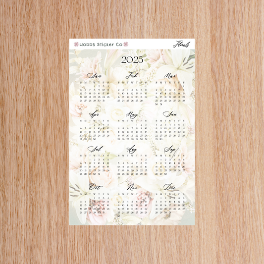 Nothing But Flowers Full Page Year at a Glance  Sticker B6